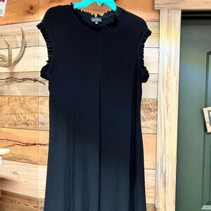 Nicole Miller Black Mini Dress with Ruffled Sleeves